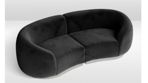 Moonlight Black Velvet Cascade Loveseat rental San Diego, CA