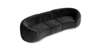Moonlight Black Velvet Cascade Sofa rental San Diego, CA