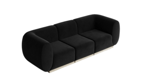 Moonlight Black Velvet Sofa rental San Diego, CA