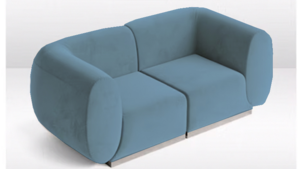Moonlight Coppen Blue Velvet Loveseat rental San Diego, CA