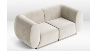 Moonlight White Velvet Loveseat rental San Diego, CA