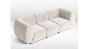 Moonlight White Velvet Sofa rental San Diego, CA