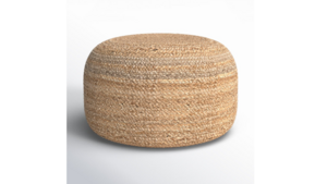 Oversized Braided Jute Pouf / Ottoman rental San Diego, CA