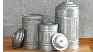 Galvanized Metal Storage Canisters Set Of 3 rental Southern Utah, UT