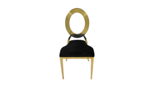 Ava O Back Gold Chair With Black Cushion rental Palm Beaches-Treasure Coast, FL