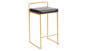 Gold Fuji Bar Stool With Black Cushion rental Palm Beaches-Treasure Coast, FL