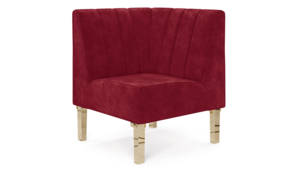 Kincaid Corner Chair Polished Gold Legs rental New York, NY