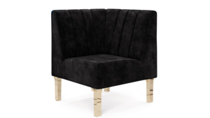 Kincaid Corner Chair Polished Gold Legs (2) rental New York, NY
