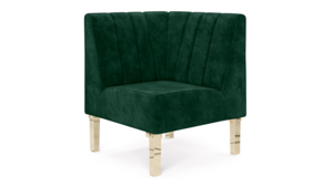 Kincaid Corner Chair Polished Gold Legs (5) rental New York, NY