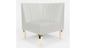 Kincaid Corner Chair Polished Gold Legs (8) rental New York, NY