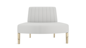 Kincaid Outside Round Chair Polished Gold Legs rental New York, NY
