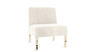 Kincaid Chair Polished Gold Legs - Ivory Velvet rental New York, NY