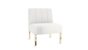 Kincaid Chair Polished Gold Legs - White Leather rental New York, NY