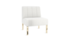 Kincaid Chair Polished Gold Legs - White Leather rental in New York, NY