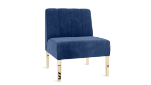 Kincaid Chair Polished Gold Legs - Sapphire Velvet rental New York, NY
