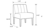 Kincaid Chair Polished Gold Legs - Sapphire Velvet rental in New York, NY