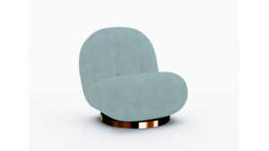 Pearl Chair Polished Gold Frame - Rain Velvet rental New York, NY