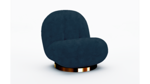 Pearl Chair Polished Gold Frame - Sapphire Velvet rental New York, NY