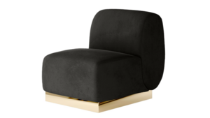Colette Middle Chair Gold Base - Black Velvet rental New York, NY