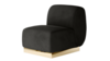 Colette Middle Chair Gold Base - Black Velvet rental in New York, NY