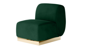 Colette Middle Chair Gold Base - Emerald Velvet rental New York, NY