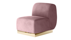 Colette Middle Chair Gold Base - Dusty Rose Velvet rental New York, NY