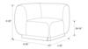 Colette Corner Chair Gold Base - Ivory Velvet rental in New York, NY