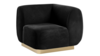 Colette Corner Chair Gold Base - Black Velvet rental in New York, NY
