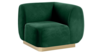 Colette Corner Chair Gold Base - Emerald Velvet rental in New York, NY