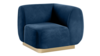 Colette Corner Chair Gold Base - Sapphire Velvet rental in New York, NY