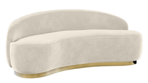 Colette Coco Gold Base Love Seat - Ivory Velvet rental New York, NY