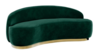 Colette Coco Gold Base Love Seat - Emerald Velvet rental in New York, NY