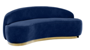 Colette Coco Gold Base Love Seat - Sapphire Velvet rental New York, NY