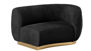 Colette Cascade Left Gold Base - Black Velvet rental New York, NY