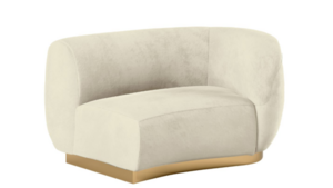 Colette Cascade Left Gold Base - Ivory Velvet rental New York, NY