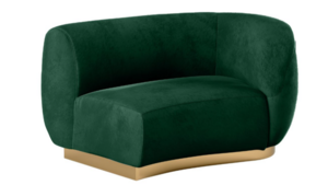 Colette Cascade Left Gold Base - Emerald Velvet rental New York, NY