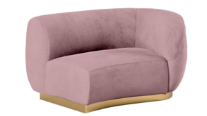 Colette Cascade Left Gold Base - Dusty Rose Velvet rental New York, NY