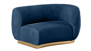 Colette Cascade Left Gold Base - Sapphire Velvet rental New York, NY