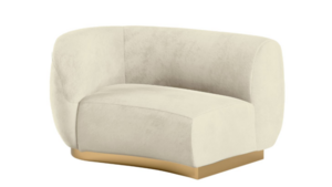 Colette Cascade Right Gold Base - Ivory Velvet rental New York, NY