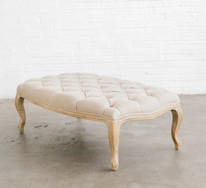 Vintage Oatmeal Ottoman rental Dallas-Ft. Worth, TX