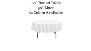 Lap Length Linens-60"Table rental Pagosa Springs, CO
