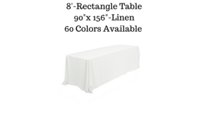 Floor Length Linens-8' Table rental Pagosa Springs, CO