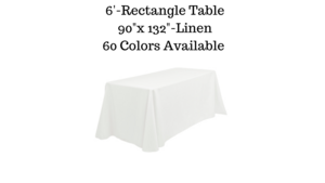 Floor Length Linens -6'Table rental Pagosa Springs, CO