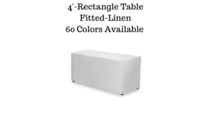 Fitted Linens-4' Table rental Pagosa Springs, CO