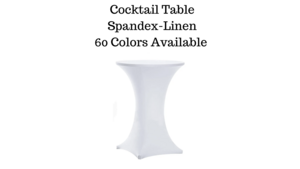 Spandex Cocktail Table Linens rental Pagosa Springs, CO