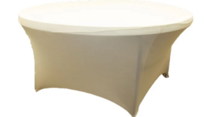 Table Cloth - Spandex, 5ft Round - Ivory rental Philadelphia, PA