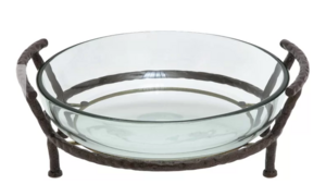 Round Glass Bowl - Metal Stand rental Auburn, AL
