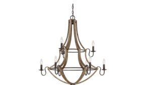 Lc - 34"X38" Wood & Metal Chandelier rental Auburn, AL