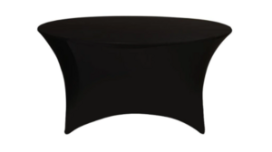 60" Round Black Spandex Linen rental Auburn, AL