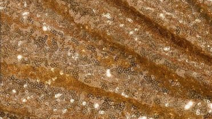 132" Gold Sequin Linen rental Auburn, AL